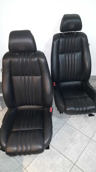 Alfa Romeo 159 Fotele komplet Przednie i tylne  skórzane grzane Czarne