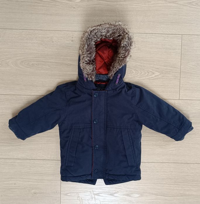 Kurtka zimowa ocieplana chłopięca Next parka 80 granatowa