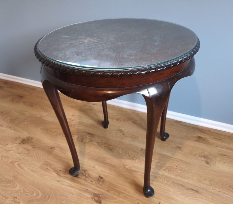 Elegancki stół stolik okrągły klasyczny retro vintage