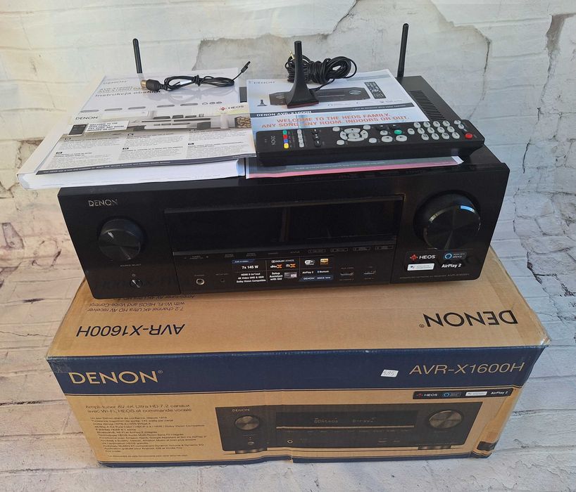 7.2 Denon AVR-X1600 Wi-Fi BT Heos 4K60p eARC DSD Spotify Atmos Vision