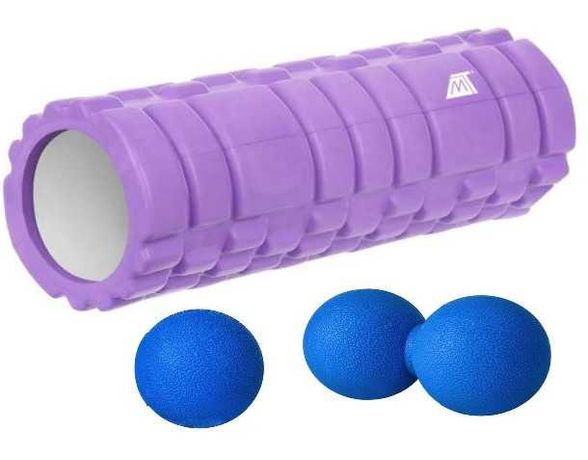 Zestaw do masażu jogi ćwiczeń wałek roller + piłka + duoball