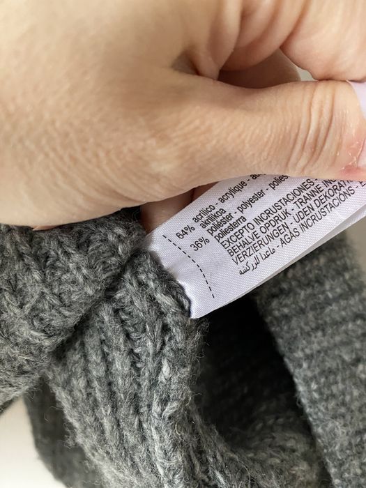 Zara szary rozpinany sweter szerokie rekawy