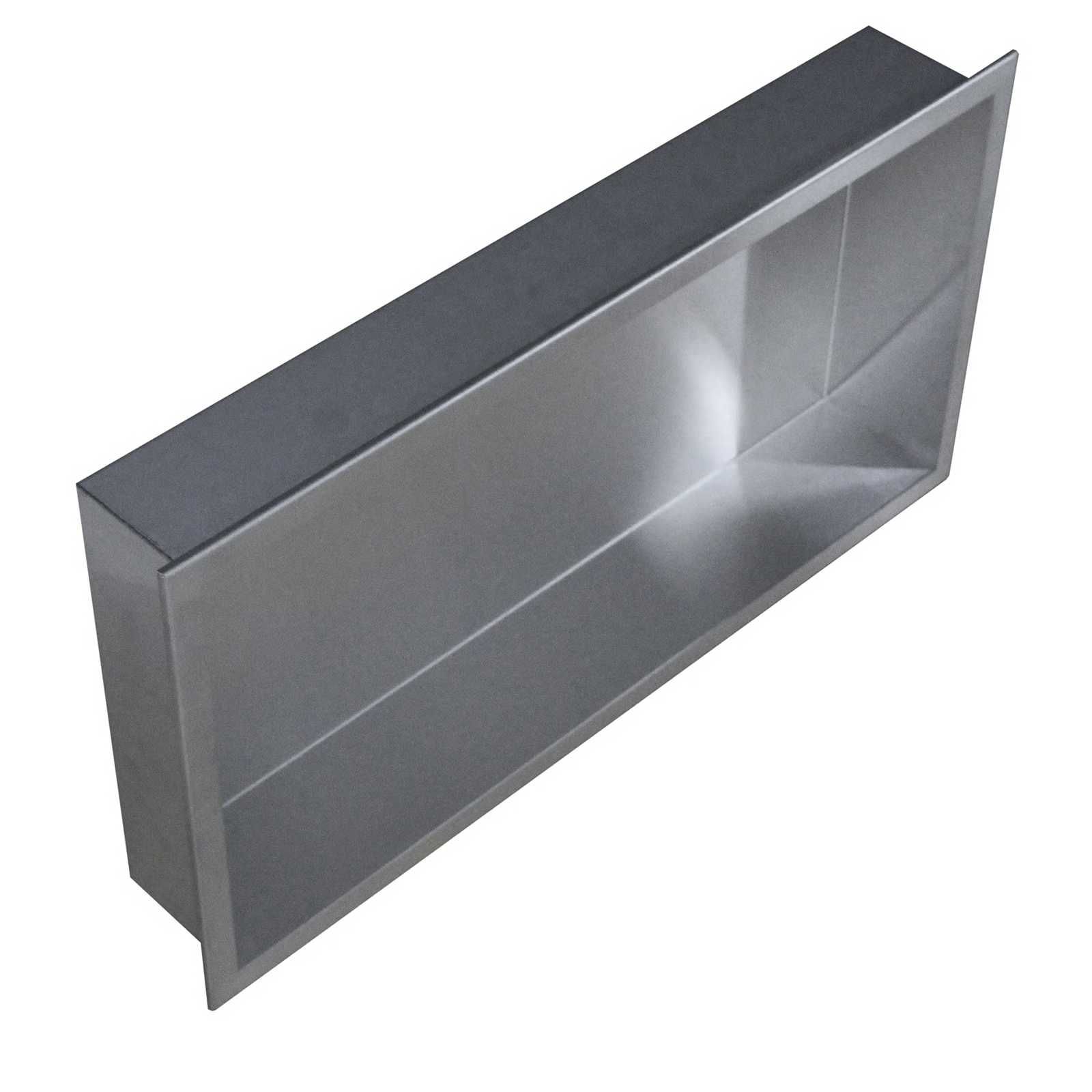 Półka wnękowa do zabudowy BS603010 –stal nierdzewna – 60 × 30 × 10 cm