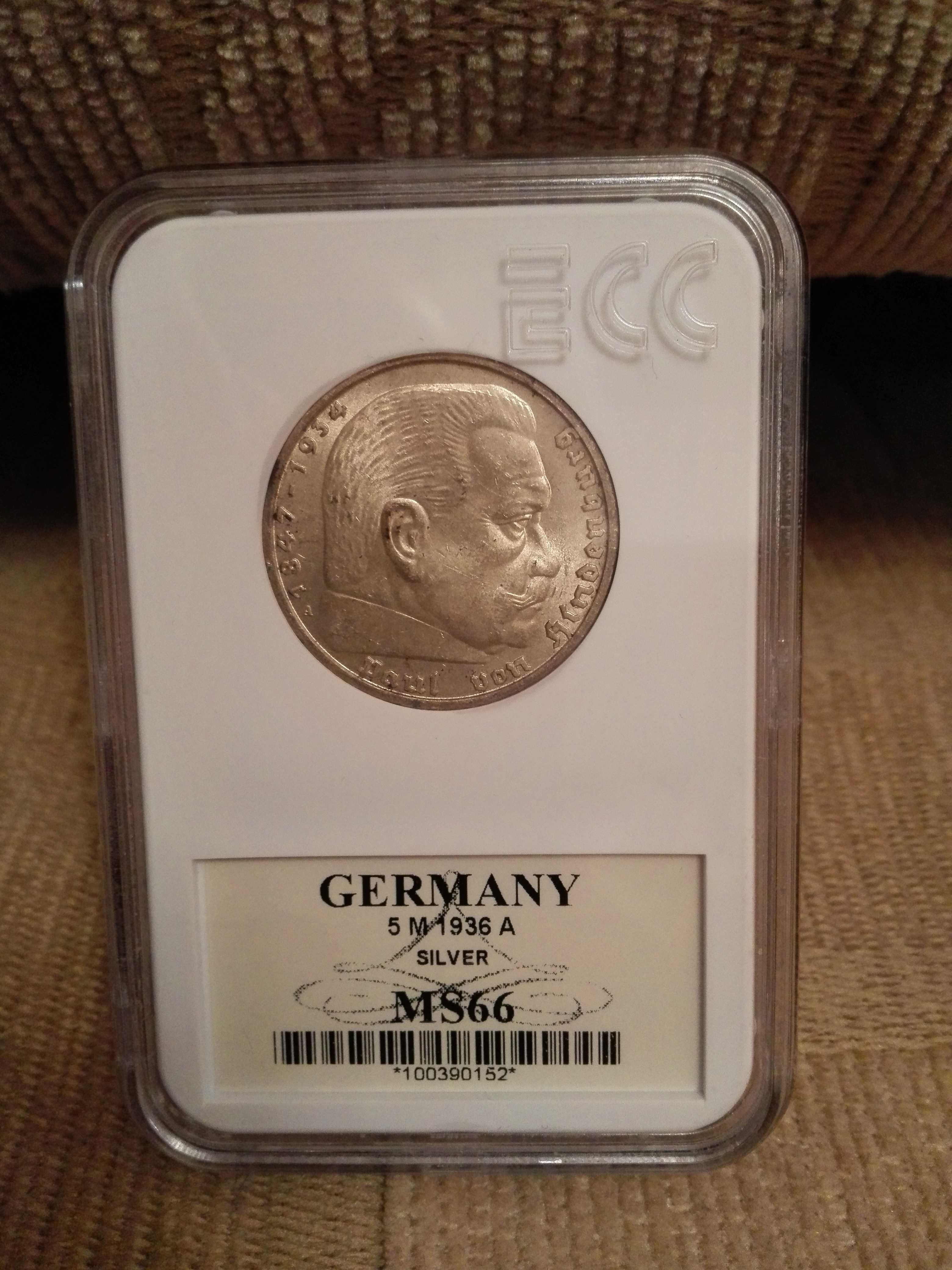 5 Marek 1936 moneta srebrna opcja wysyłki