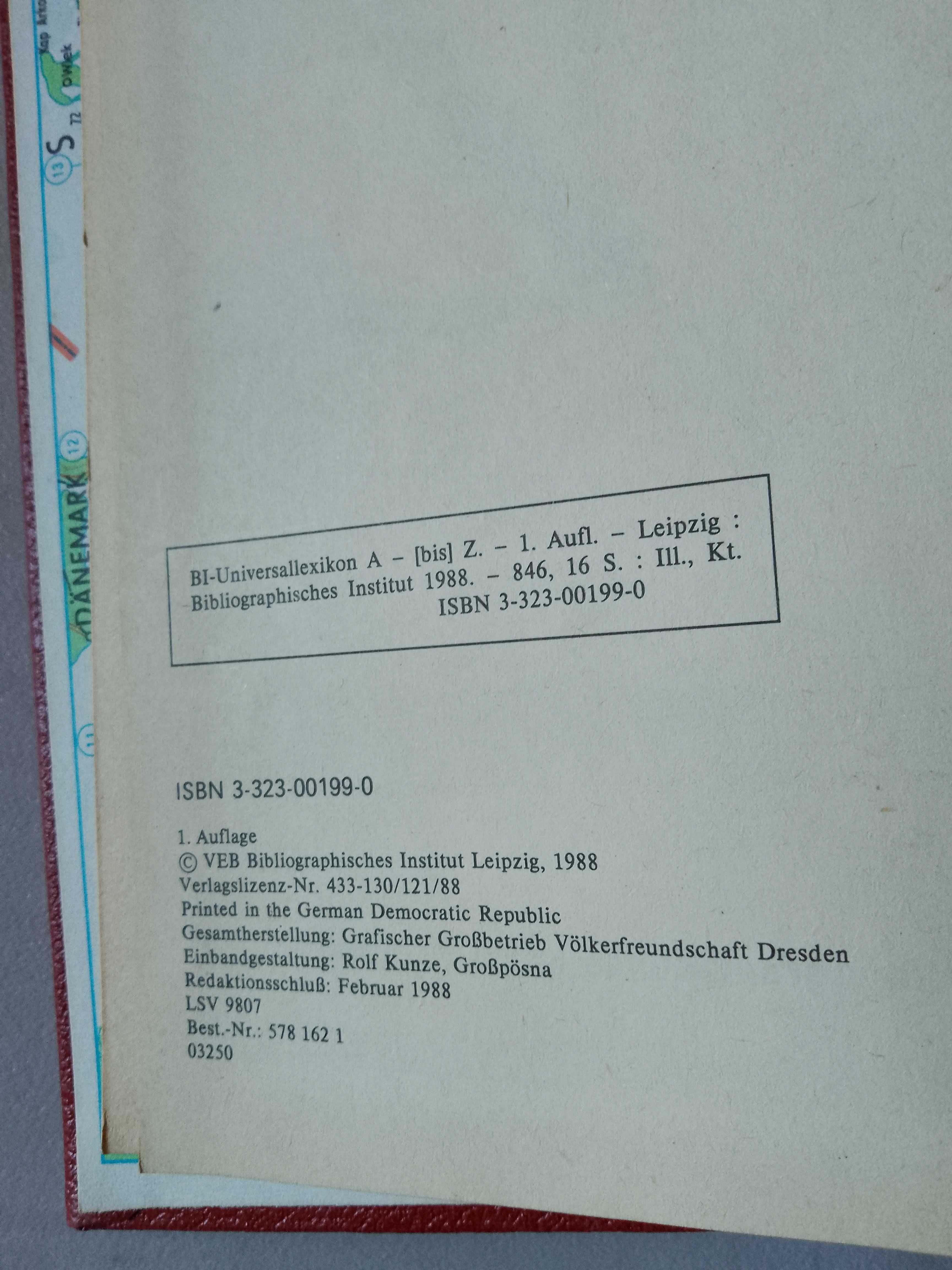 Bi Universal Lexikon AZ, Uniwersalny Leksykon 1988, jeden tom