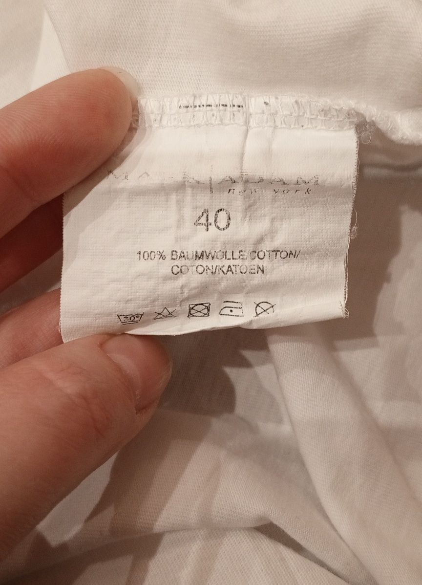 Biała bluzka z nadrukiem długi rękaw r. 40