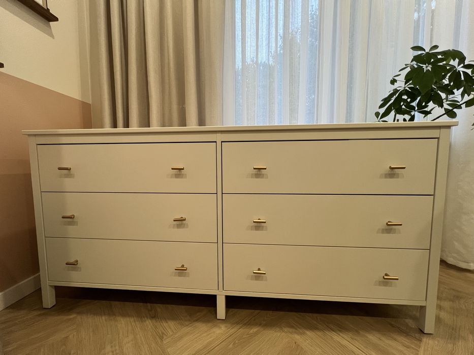 KOPPANG Komoda, 6 szuflad, biały, 172x83 cm