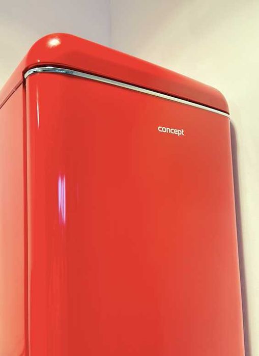 Lodówka duża czerwona retro