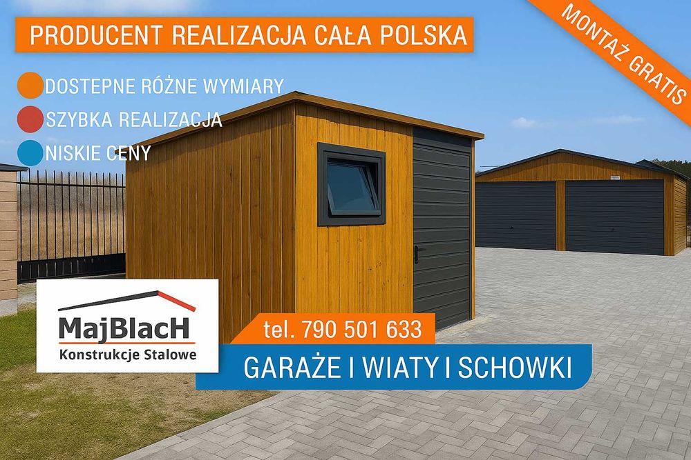 Złoty Dąb - Schowek / Wiata / Altana na Narzędzia / Garaż  – Maj-Blach