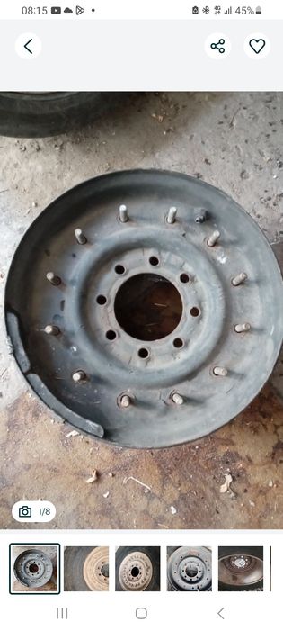 Диск б/у: метал R16.5J8(PCD 8x165.1) Hummer H1 запаски.