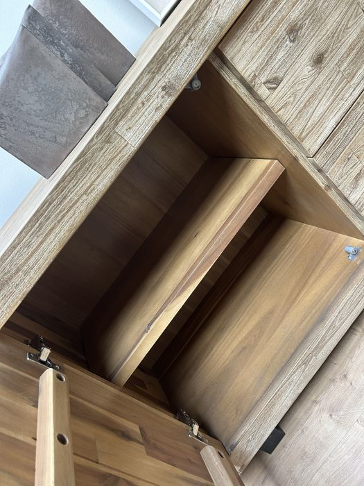 Komoda nowoczesna drewniana akacja rustykalna farmhouse RTV pod tv