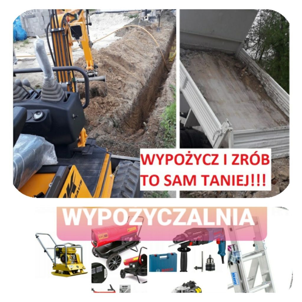 Wynajem Sprzętu Wywrotki Koparki Zagęszczarki WYPOŻYCZALNIA Koparka
