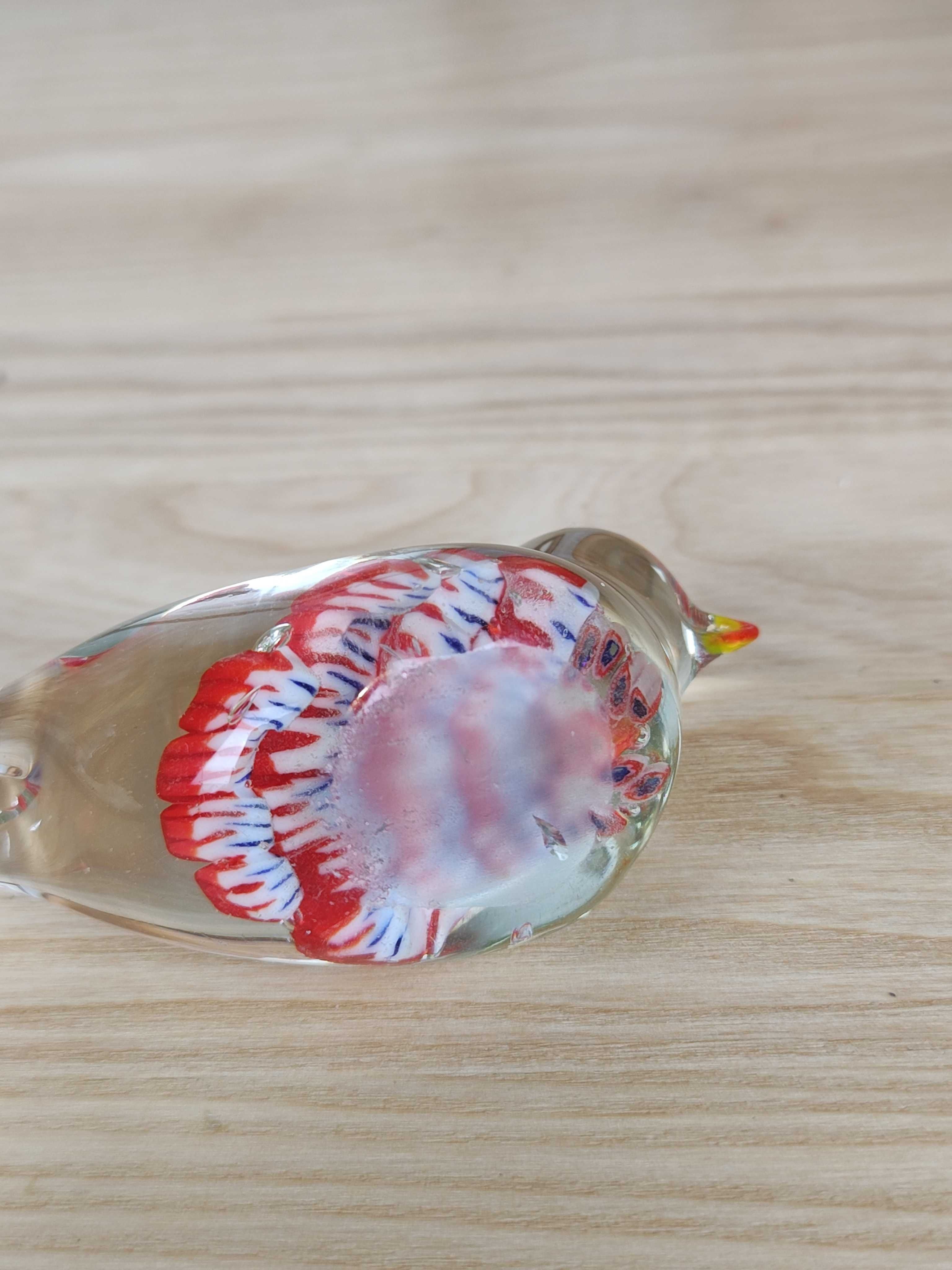 Szklana Figurka Ptaszek - Styl Murano Vintage