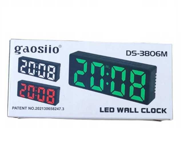 Zegar budzik LED clock zielone podświetlenie 16cm