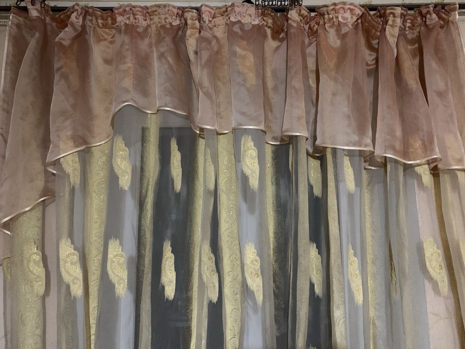 Тюль с ламбрекеном на окно в спальню в зал занавеска