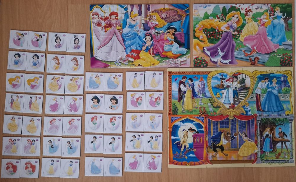 Puzzle e jogo da memória Princesas Disney 3+