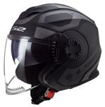 LS2 OF570 VERSO MARKER MATT BLACK TITAN kask otwarty bledna skuter