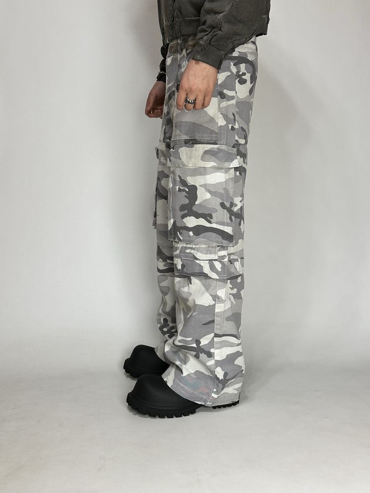 Камо штаны широкие белые камуфляж camo baggy cargo карго opium archive