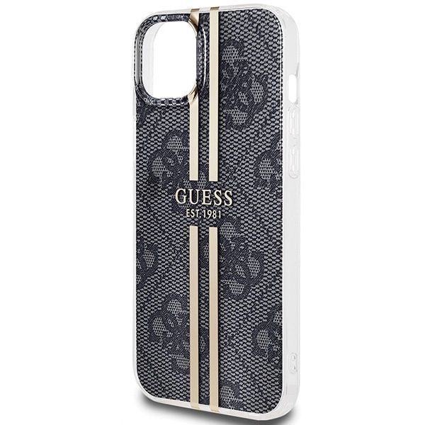 Etui Guess Iml 4G Gold Stripe Na Iphone 15 / 14 / 13 - Czarne