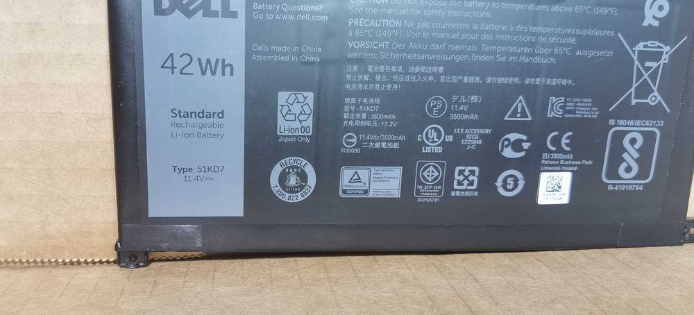 Оригінальна Батарея 51KD7 Dell Chromebook 11 3180 3189 5190 3181 5190