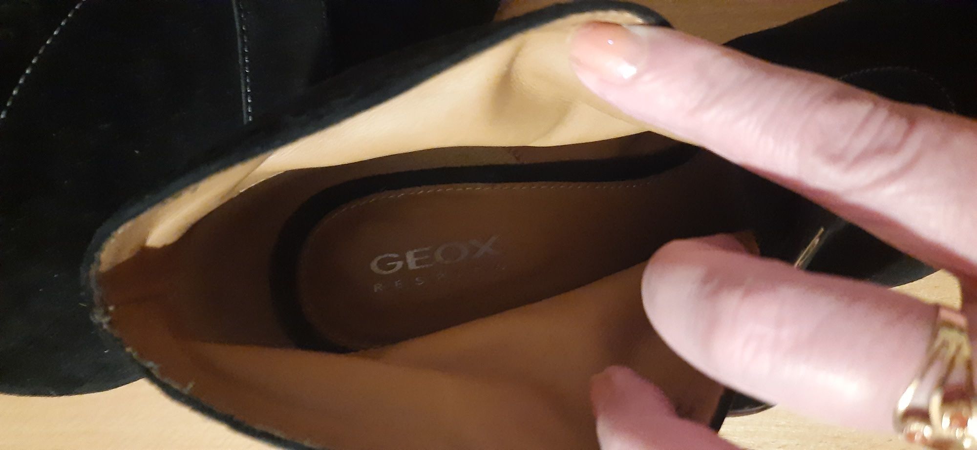 Buty, botki czarne, skóra, oddychające Geox, roz..38