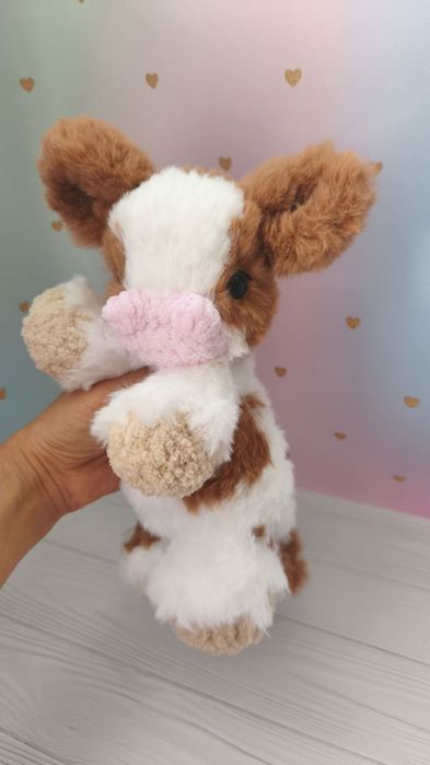 В'язана іграшка Коровка корова 25см мягкая игрушка вязаная крючком