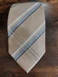 Kremowy krawat w kratkę