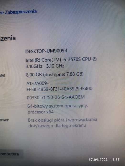 HP Compaq Elite 8300 i5 8GB RAM DDR3 120 GB SSD