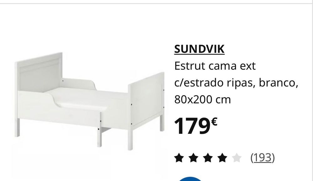 Cama de criança Ikea Sundvik