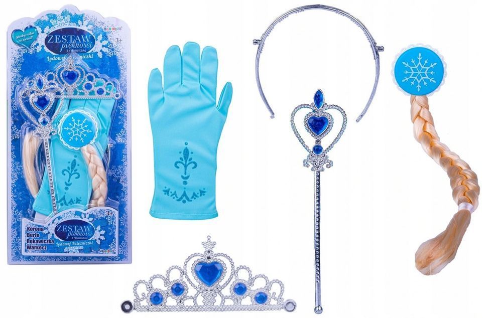 Warkocz Elsy Frozen Korona Różdżka Tiara Strój