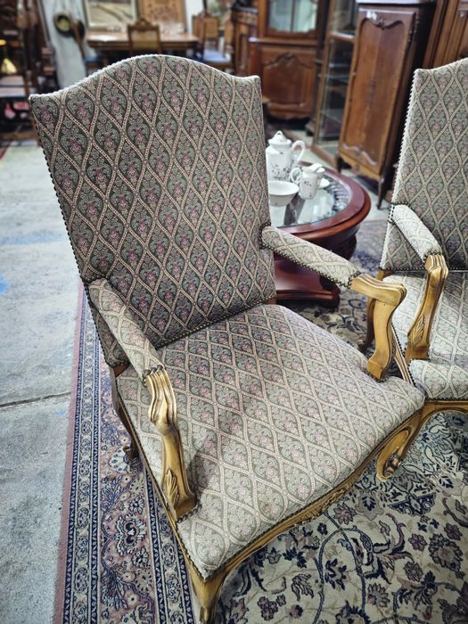 Fotel Ludwik 2 szt kwiaty #676 Antyki Stylowy Węgrów