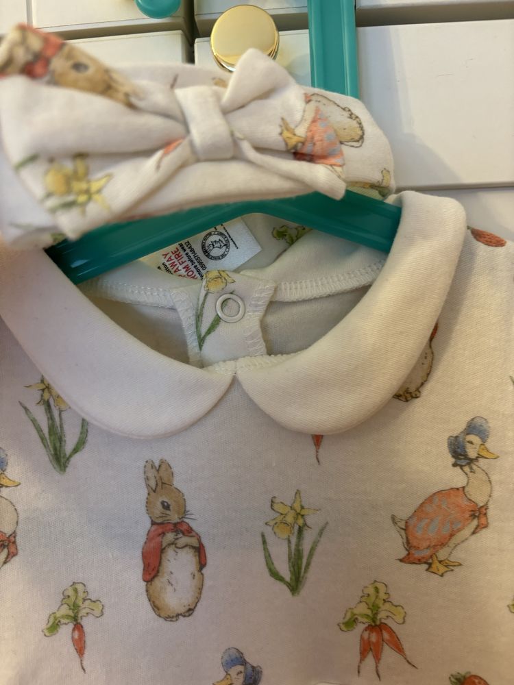Sukienka z body Nutmeg Królik Piotruś Peter Rabbit 12-18 86 cm nowa