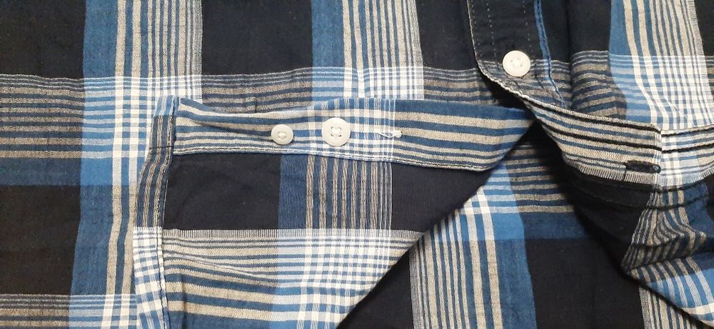 Koszula męska w kratkę/długi rękaw slim fit 43-44/XL