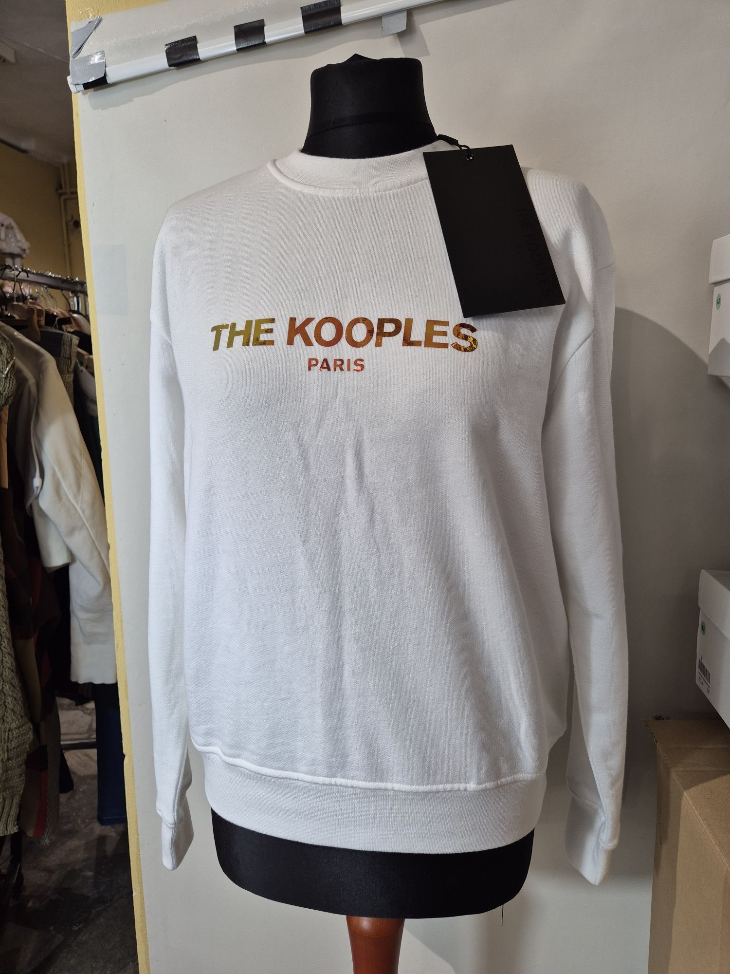 The kooples bluza piękna biała ze złotym napisem