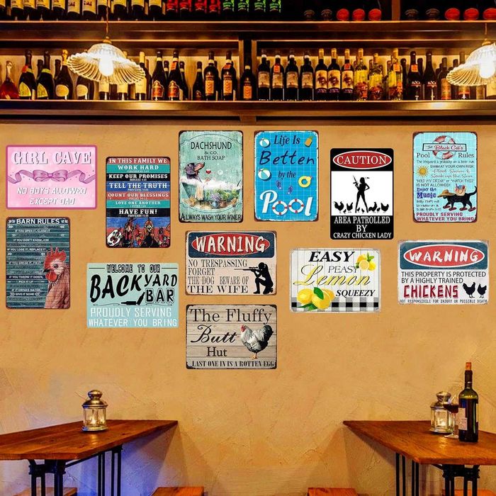 Decoraçao Cartaz de metal em inglês "Smile You'Re Losing Weight