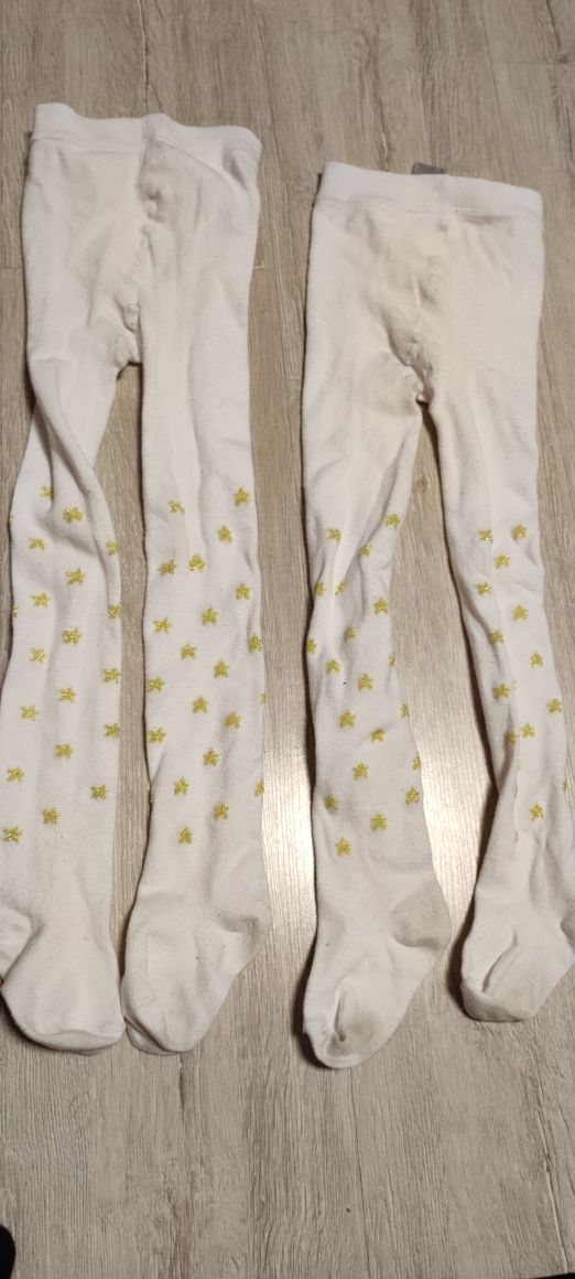 Spodnie komplet z rajstopy dla bliźniaczek 110