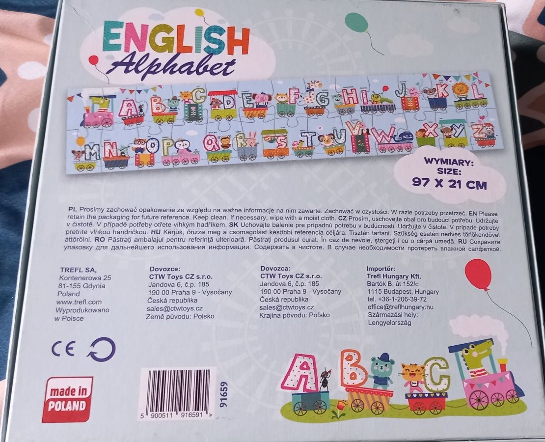 Puzzle english alfabet jak nowe