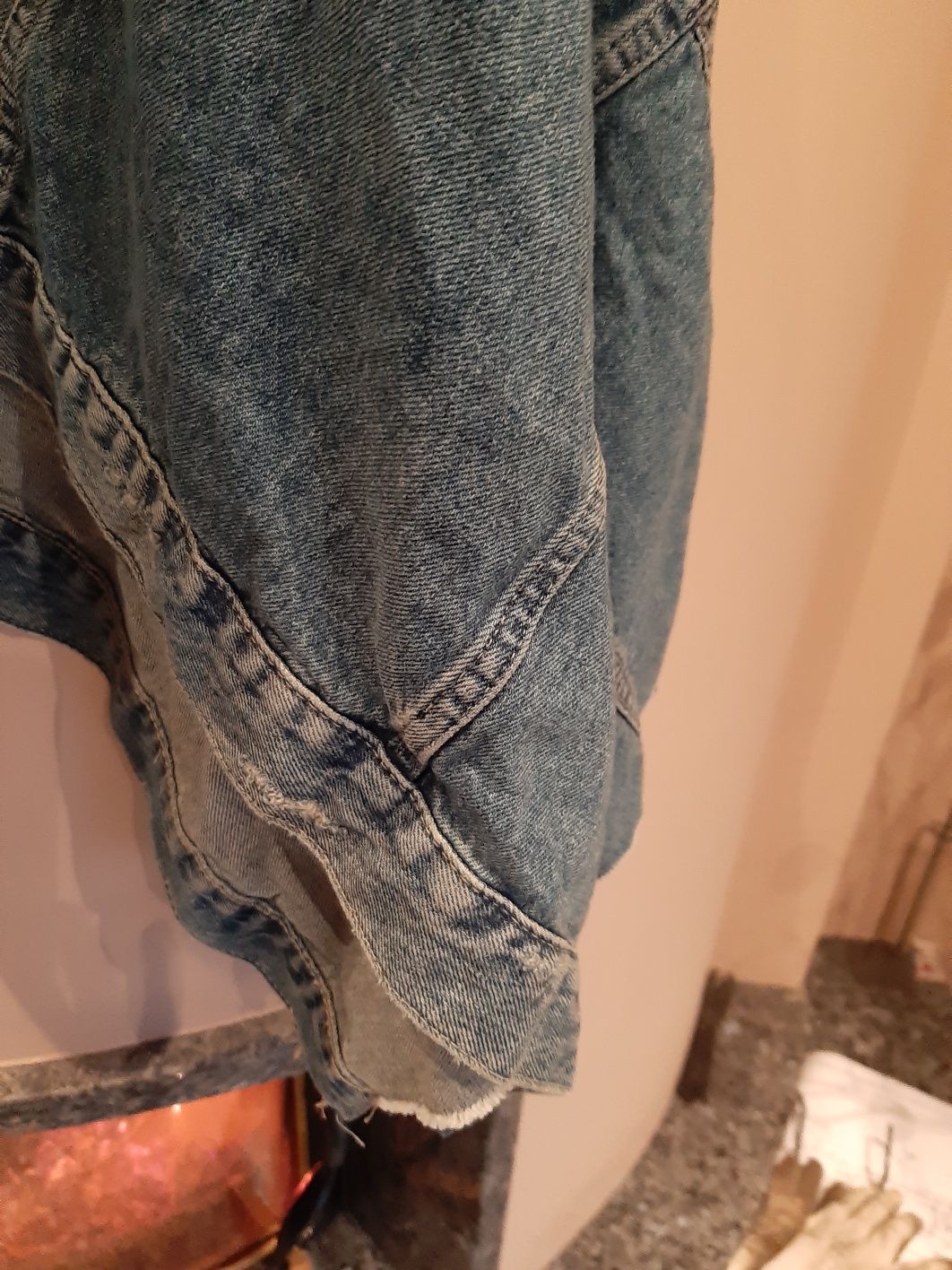 Peleryna jeans zara oversize denim niebieska damska tkmaxx kurtka kurt