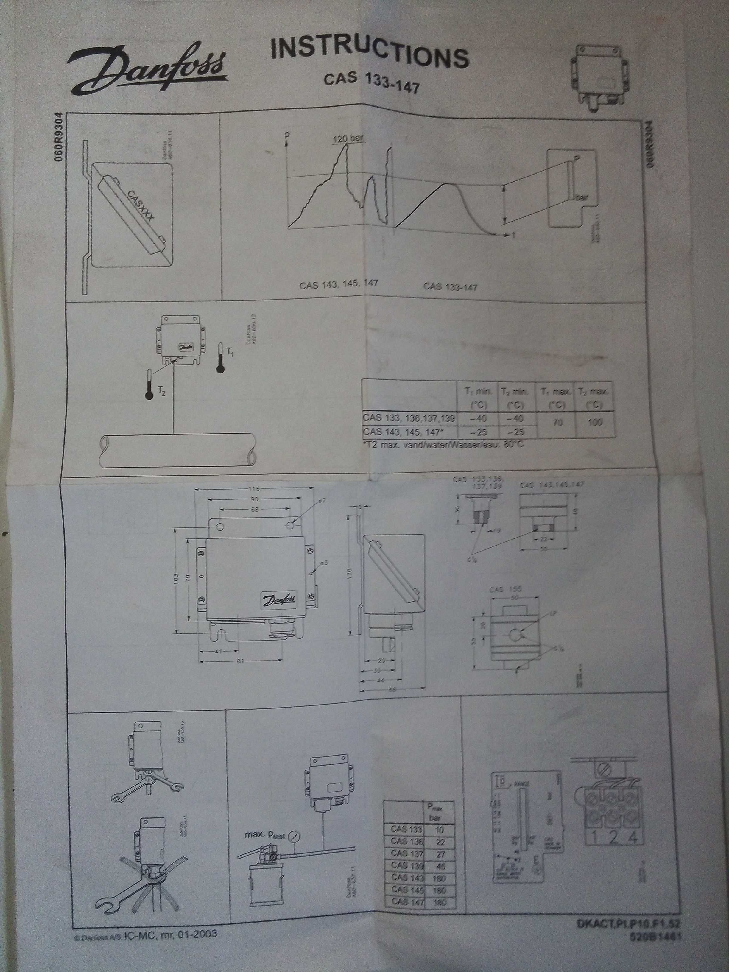 Реле давления Danfoss CAS139 060-315366