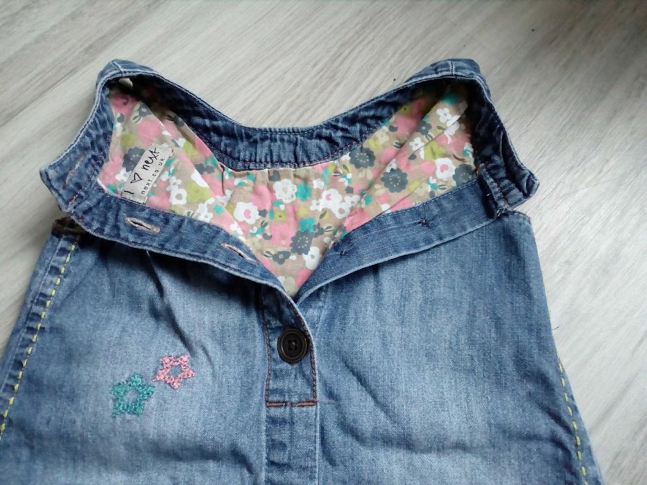 Sukienka jeansowa ze zdobieniami dla dziewczynki 92 cm