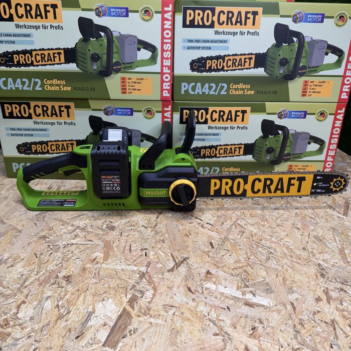 Акумуляторна ланцюгова пила PROCRAFT PCA42/2 на два акумулятори 40v