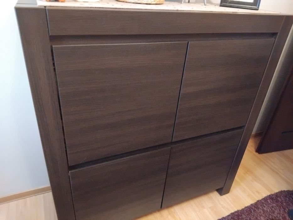 Łóżko sypialniane z materacem i szafka ( komoda) komplet Black Red Whi