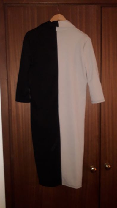 Vestido Cinza. Dois tons