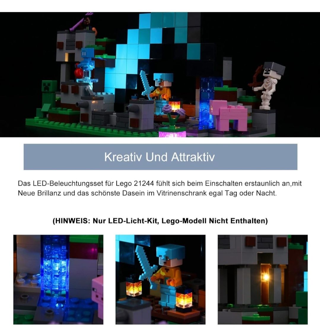Zestaw oświetlenia LED do Lego 21244 Minecraft The Sword Outpost Set