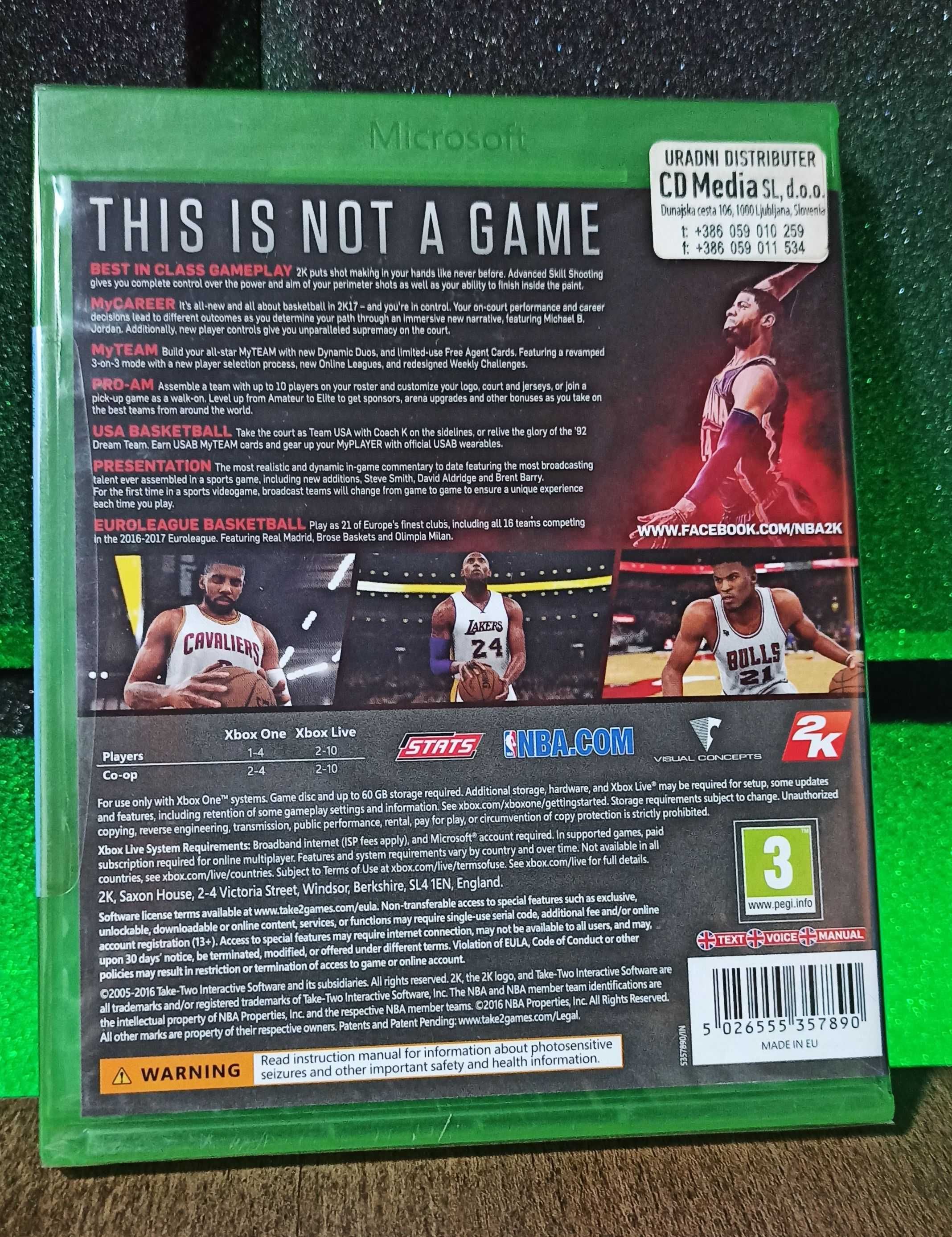 NBA 2K17 Xbox One S / Series X - koszykówka na dwie osoby, tanio!