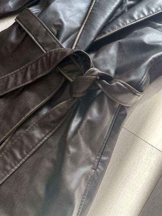Тренч, плащ  шкіряний zara
