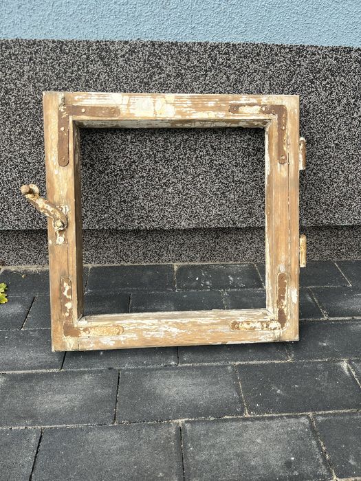 Drewniana rama okienna na lustro boho retro prowansalski styl