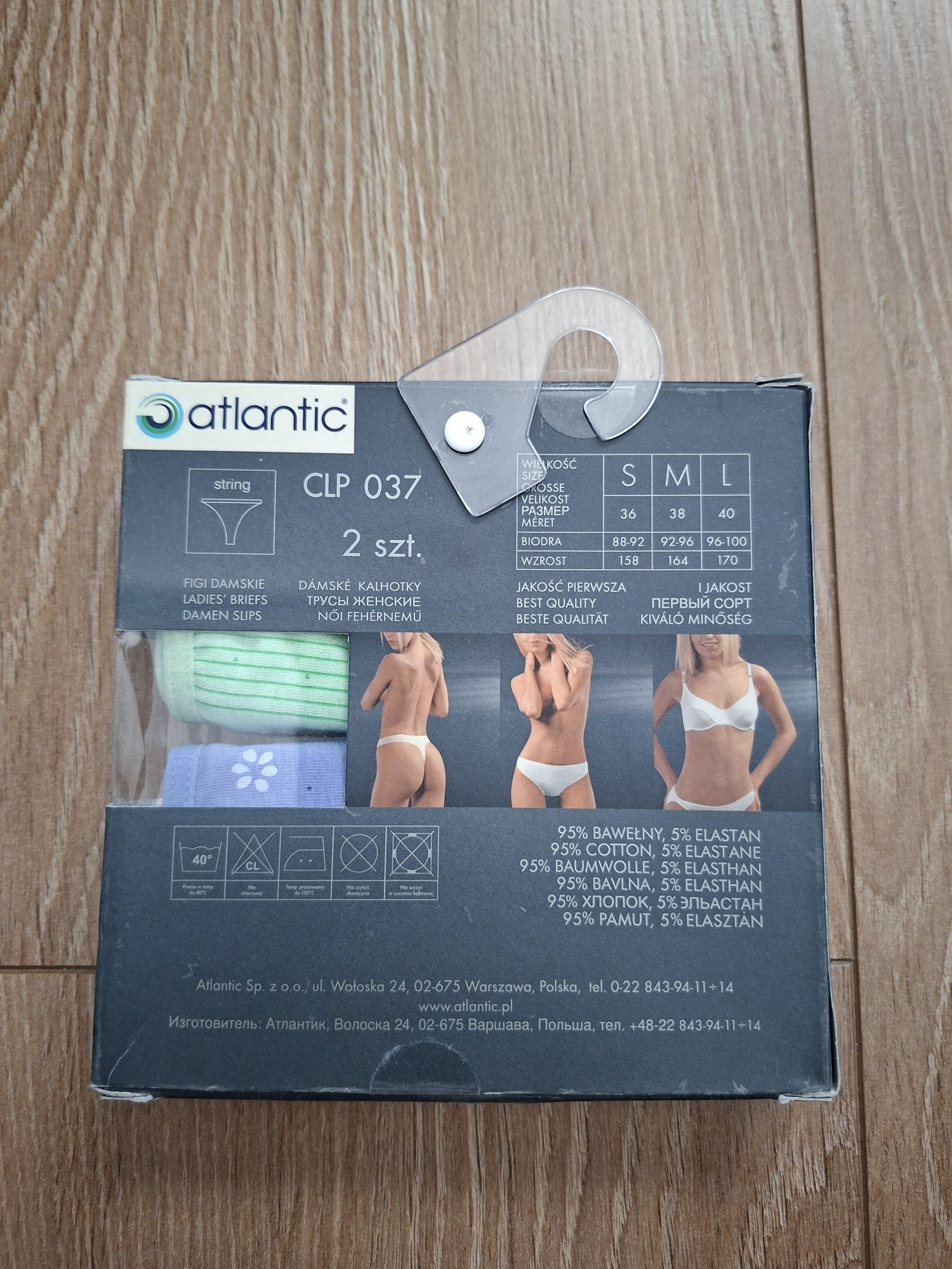 Stringi damskie Atlantic, rozmiar L, 2PACK