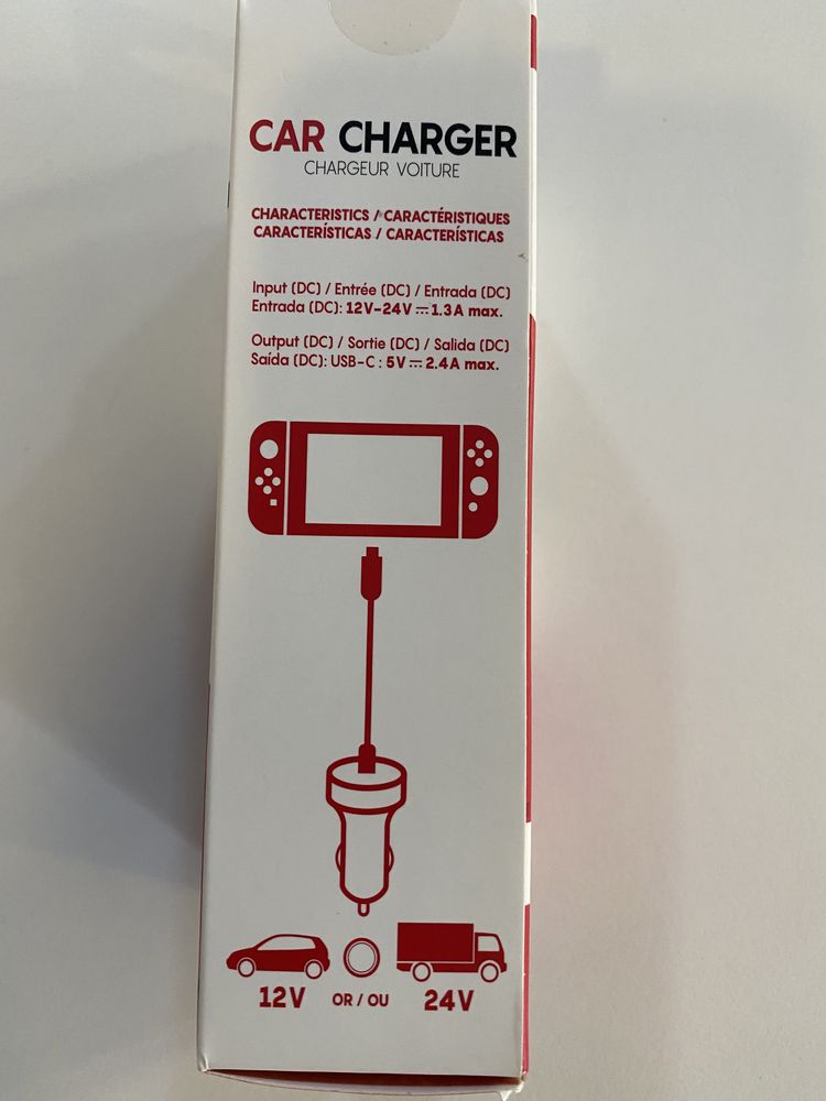 Carregador Nintendo Switch para o carro