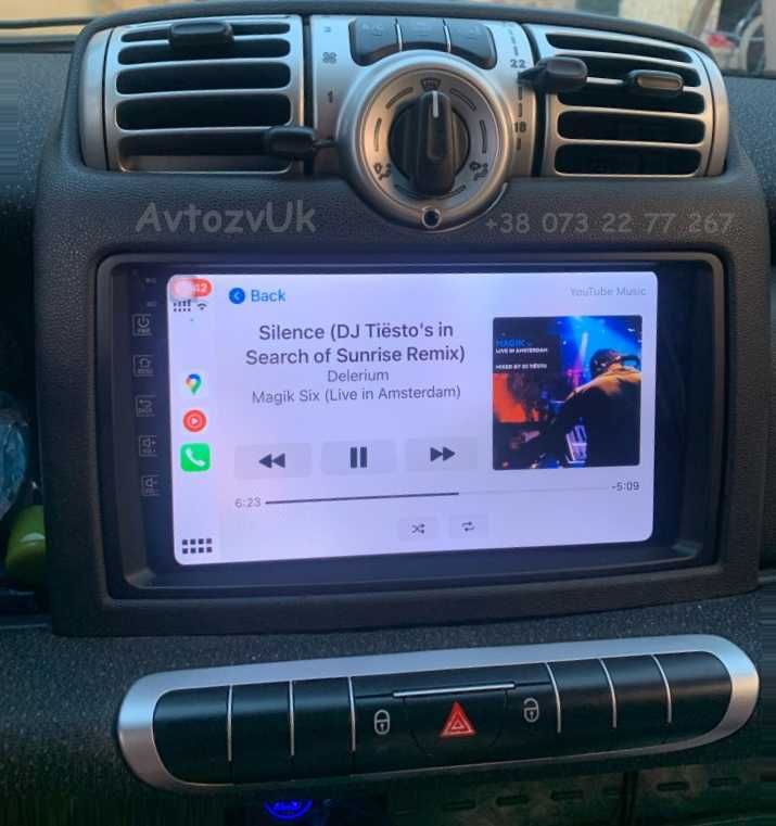 Магнитола SMART Mercedes Benz GPS USB Смарт 2 дин CarPlay Android 14